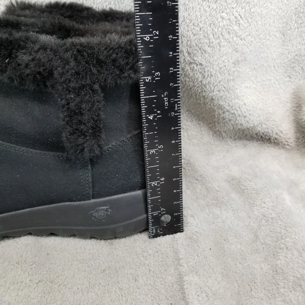 Skechers Shoes Womens Size 9 On The Go Black Suede Faux Fur Lined Ankle Booties